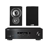 Yamaha R-S202 Stereo Receiver Bundle with Polk TSi100 2-Way Bookshelf Speakers with 5-1/4