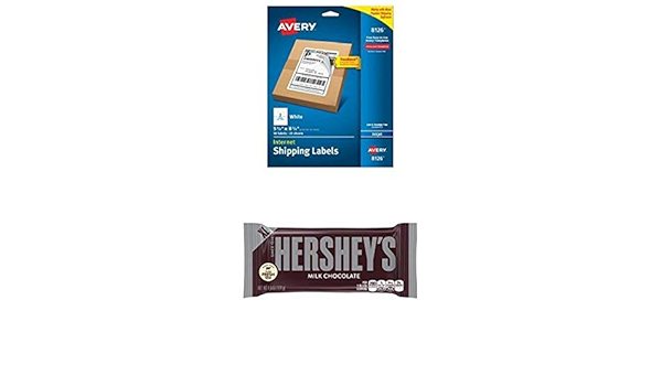 Customize Your Candy Bundle: Hershey's Chocolate Extra Large Bar 4.4 Oz Bar, 12 Pk and Avery Shipping Labels