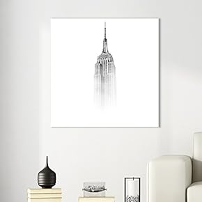 Square Canvas Wall Art - The Empire State Building Among The Mist - Giclee Print Gallery Wrap Modern Home Art Ready to Hang - 12x12 inches