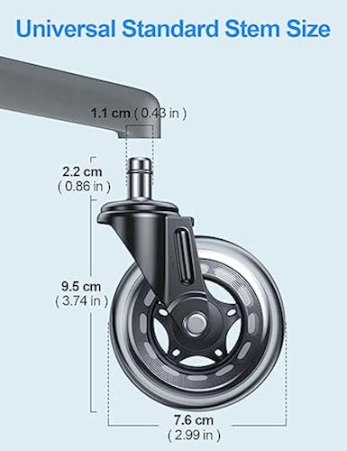 EMNT Office Chair Wheels Replacement, Inch Heavy Duty Rubber