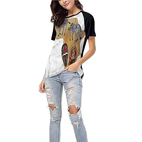 Short Sleeve,Safari,Traditional Ceremonial Mask S-XXL(This is for Size Large),Baseball Women Short Shirts