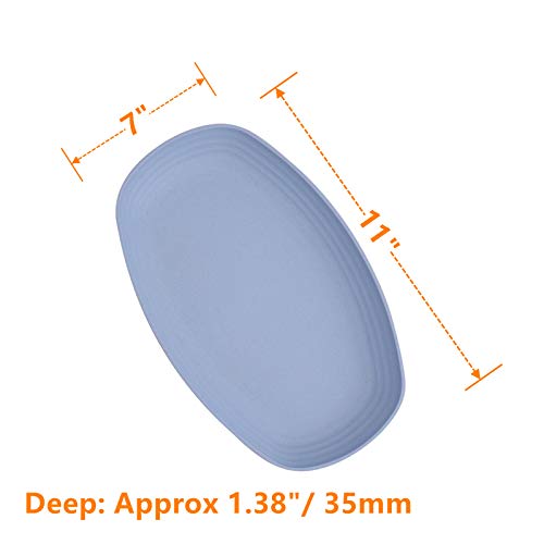 Yopay 8 Pack Wheat Straw Plates, 11 Inch Microwave Safe Lunch Dinner