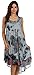 Sakkas 217 Tie Dye Butterfly Tank Sheath Caftan Mid Length Cotton Dress - Charcoal/One Size