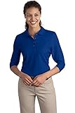 Port Authority Women's Port Authority Ladies Silk Touch 3/4-Sleeve M Royal