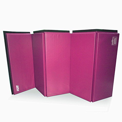 Gymmatsdirect 5'x10'x2" Super Large Gymnastics Exercise Tumbling Mat, 5 Panels Folding Gym mats, Purple