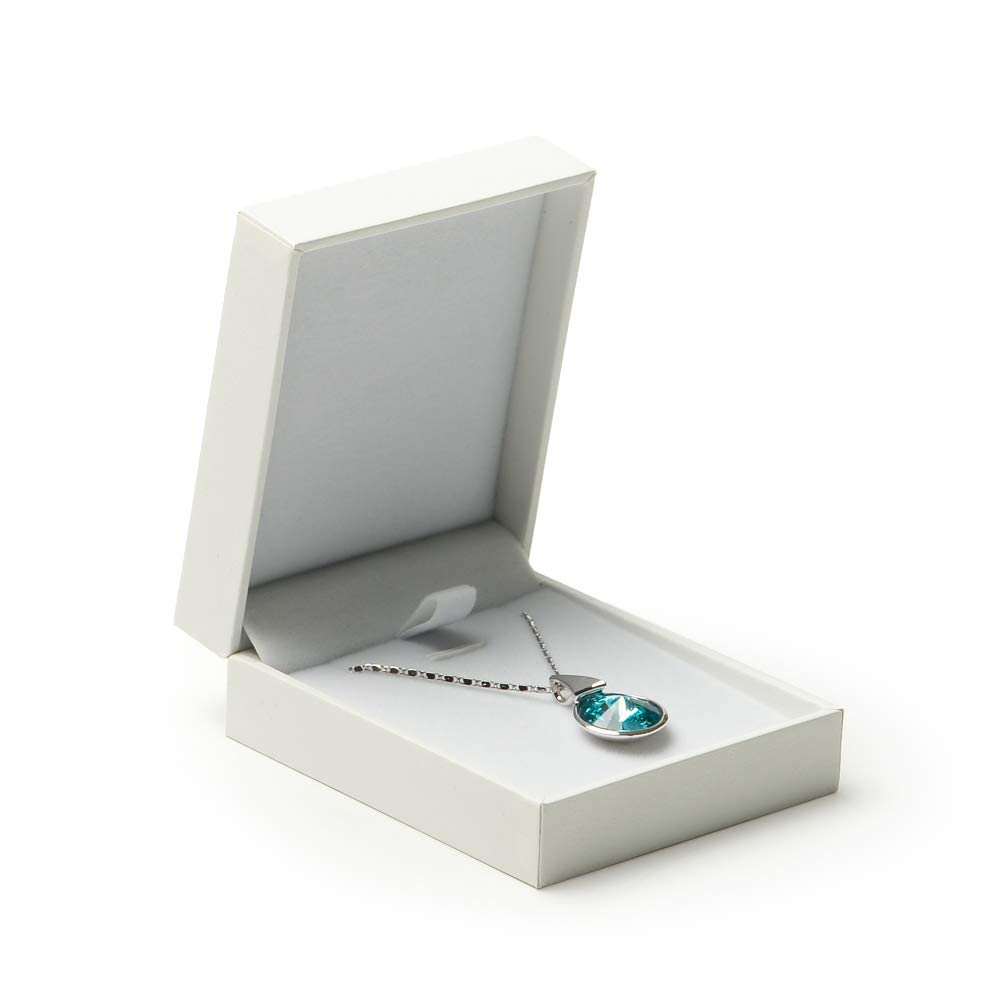 Oirlv White Elegant Necklace Box Classic Necklace Gift Boxes for Necklaces Long Chains Pendants Storage for Engagement Wedding Anniversary Birthday(Pendant box)
