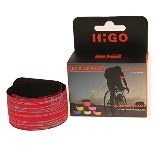 Higo LED Light up Armband, Water Resistant Glowing LED Slap Bracelet with Reflecive Printing, Safety Road Sign for Running, Jogging, Cycling(Red-Design Ⅲ) - Thumbnail 7