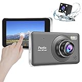 Dual Dash Cam Front and Rear, 1080p HD Car DVR Dashboard Camera Recorder with Night Vision, 4 inch IPS Touch Screen, 170 Super Wide Angle, G Sensor, Parking Monitor, Motion Detection, WDR