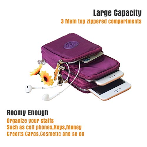 WITERY Waterproof Nylon Cute Crossbody Cell Phone Purse Smartphone Wallet Bag for Women - Thumbnail 3
