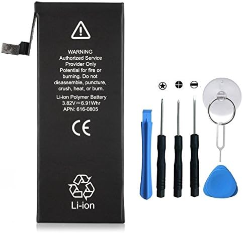 High Energy Li-ion Battery Model iPhone 6- With Repair Tool Kits &amp; Instructions - High-Capacity 1810 mAh 0 Cycle Replacement Batter - 1 Year Warranty