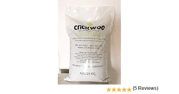 crickwoo Humus de lombriz Puro 42L (25kg): Amazon.es: Jardín