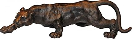 Casa Padrino Luxus Figur Panther H 11 cm, B 41 cm, T 13 cm - Massive Skulptur - Edel & Prunkvoll