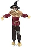 Creepy Scarecrow 72" Tall with Red LED Eyes, Scary