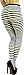 ToBeInStyle Women's Colorful Opaque Striped Tights Pantyhose Stocking Hosiery - Black/White - One Size