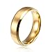 MEALGUET Stainless Steel Unisex 6MM Brushed Plain Simple Stainless Steel Wedding Ring Band for Men&Women, Blue/Black/Gold Plated