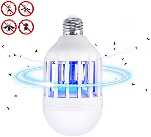 Smarlance Electronic Insect Killer Bug Zapper Light Bulb Mosquito Flying Killer Mosquito Traps Fit 110V LED Light Bulb Socket, for Indoor Home Porch Garden Backyard Lighting and Mosquito Killing
