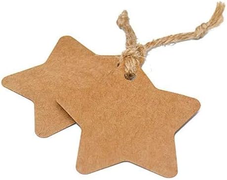 Kraft Paper Tag, 50pcs Star Gift Kraft Tags for Wedding Favour Cards DIY Tag, Gift Labels, Price Label (Star Tag-50Pcs) - Image 5