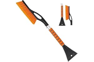 Vegepeel Snow Brush & Ice Scraper, 27 Inch, Ice Scrapers for Car Windshield, Detachable Snow Removal Tool with Ergonomic Foam Grip for Cars, Trucks, Suvs (Heavy Duty Abs, PVC Brush) 1