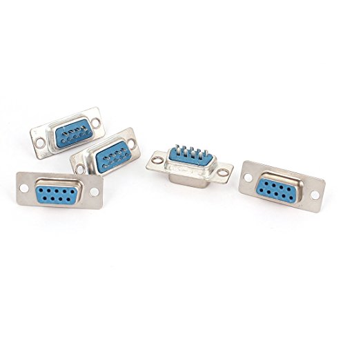 Uxcell 5 Pcs RS232 DB9 9 Pin Female Plug Connector VGA Socket Adapter