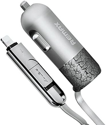 Jpilis USB Type C Car Charger With 2 in 1 and Cable Retractable,for iPhone and Samsung Android Smartphone,iPhone 6S Plus IPad IPod HTC Nexus Sony ,5V 3.4A USB C Cable/ Fast charge (Silver)