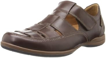 Mephisto Men's Rafael Fisherman Sandal,Dark Brown Smooth,8 M US