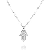 Tooliks Filigree Hamsa Necklace – Sterling Silver, Gold or Rose Gold, Lucky Protection Jewelry 16–18”