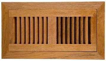 Brazilian Cherry Wood Vent Cover With Frame & Metal Damper Size: 4" x 12"