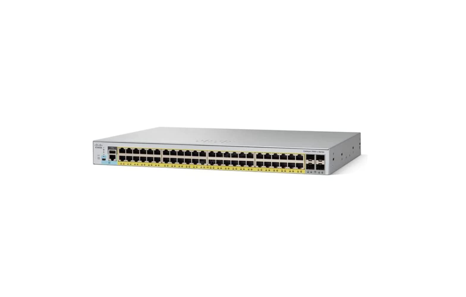 Cisco Catalyst 2960L-48PS-LL Network Switch, 48 Gigabit Ethernet PoE+ Ports, 370W PoE Budget, four 1 G SFP Uplink Ports, Enhanced Limited (WS-C2960L-48PS-LL) grey