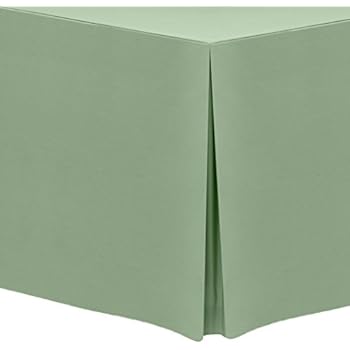 tablecloth textile fitted polyester ultimate rectangular sage fits tables ft inch