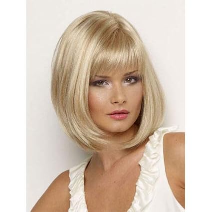 Fidgetgear Women Chic Short Bob Hairstyle Blonde Color Synthetic