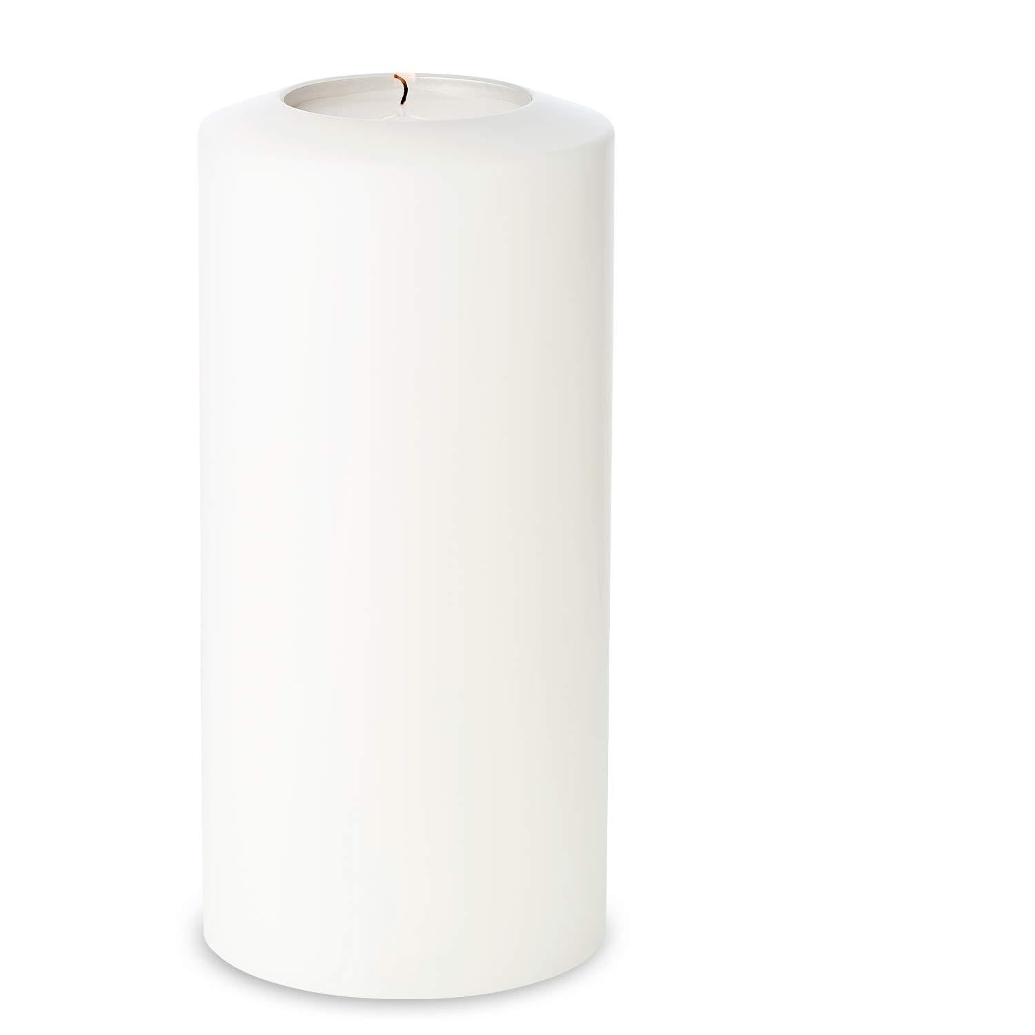 EDZARD Tealight holder, permanent candle Cornelius Pine, height 8.3 in, diameter 4 in, suitable for maxi tea lights, heat resistant up to 90°C