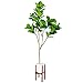 CROSOFMI Upgrade Artificial Fiddle Leaf Fig Tree Plant 5.2Feet Fake Ficus Lyrata with 69 Leaves Faux Fig Tree