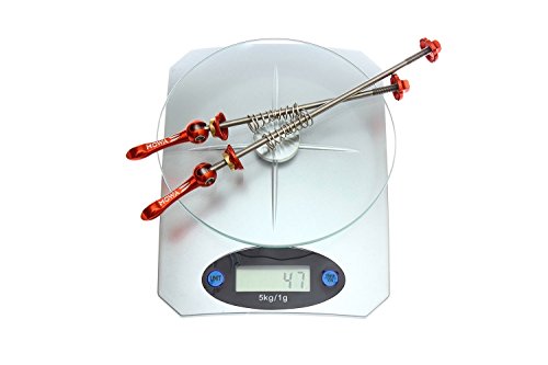 MOWA Mountain Mtb Bicycle Bike Ultralight Titanium Axle Wheel Hub Front and Rear Quick Release QR Skewer Set (Orange)