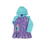 Frozen Little Girls' Anna & Elsa Raincoat - Purple (2T)