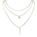 Zealmer Daycindy Multi-Layer Long Bar Necklace for Women, Golden
