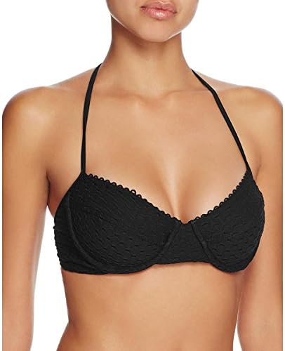Shoshanna Womens Crochet Underwire Swim Top Separates Black A