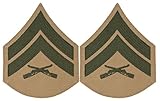 Green on Khaki USMC Chevrons - Corporal - Male