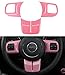Opar 3PCS/Set Pink Steering Wheel Cover Trim for 2011 - 2017 Jeep Wrangler Jk Sahara Rubicon & Compass & Patriot