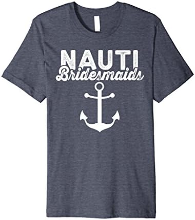 Mens Nauti Bridesmaid Shirt - nautical bachelorette shirts XL Heather Blue