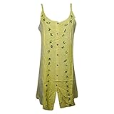 Mogul Womens Shift Tank Dress Yellow Front Button Bohemian Beach Dresses