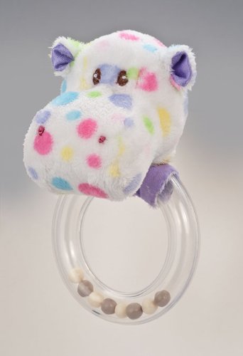 Pastel Dot HIppo Ring Rattle by Douglas Cuddle Toys