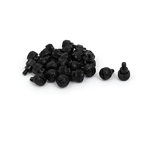 uxcell M3.5x5mm Male Thread Metal Computer Desktop PC Case Thumb Screws Black 25pcs