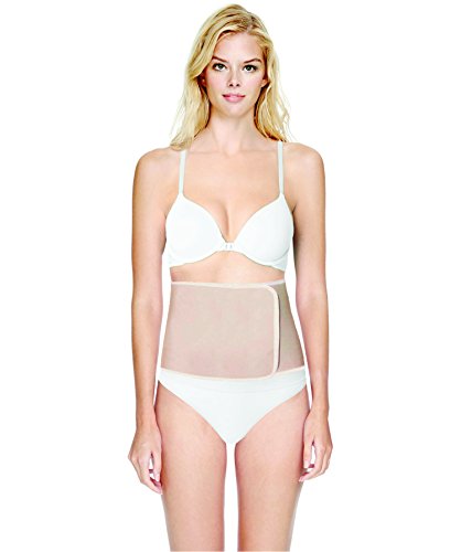 Terramed Organic Breathable Bamboo Elastic Abdominal Binder Waist Trimmer Postpartum Recovery Support (Large, Beige)