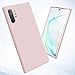 Caka Galaxy Note 10 Plus Case, Galaxy Note 10 Plus Liquid Silicone Gel Rubber Case Soft Slim Girly Women Microfiber Cloth Lining Cushion Cute Protective Case for Galaxy Note 10 Plus 5G (Pink Sand)