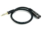 Monoprice 104759 1.5-Feet Premier Series XLR Male to 1/4-Inch TRS Male 16AWG Cable