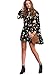 Milumia Women's Bohemian Long Sleeve Floral Print Tunic Dress