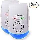Hoont 2 Pack Indoor Powerful Plug-in Pest Repeller + Night Light – Eradicates Insects and Rodents