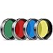 Neewer 4PCS Standard 1.25 inches Color Filter Set for Telescope Eyepiece: Red Yellow Green Blue, Perfect for Lunar and Planetary Observation