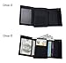 JEMINAL New Mens Black Canvas Trifold Wallets for Boys Purse with id window