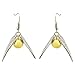 ELBLUVF Alloy Handmade Locket Wings Golden Snitch Earrings Golden Snitch Necklace (Earrings)